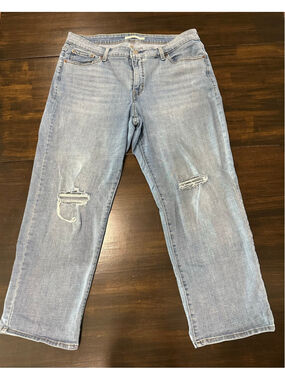 Women's Levi's Boyfriend Jeans Size 18W Blue Distressed Denim